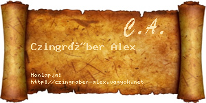 Czingráber Alex névjegykártya